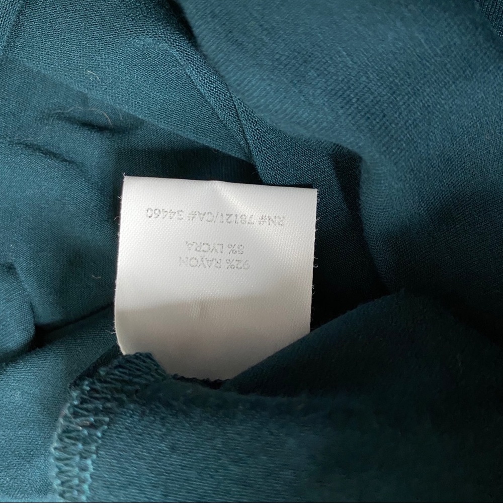 Eileen Fisher Teal Blue Draped Blouse Top - Picture 7 of 7